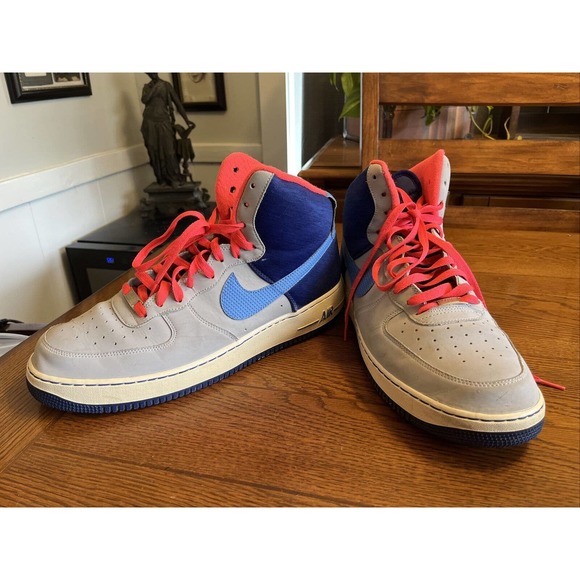 Nike Other - Nike Mens Air Force 1 High Top Grey Blue Neon Pink Size 13 - 315121-018 Athletic